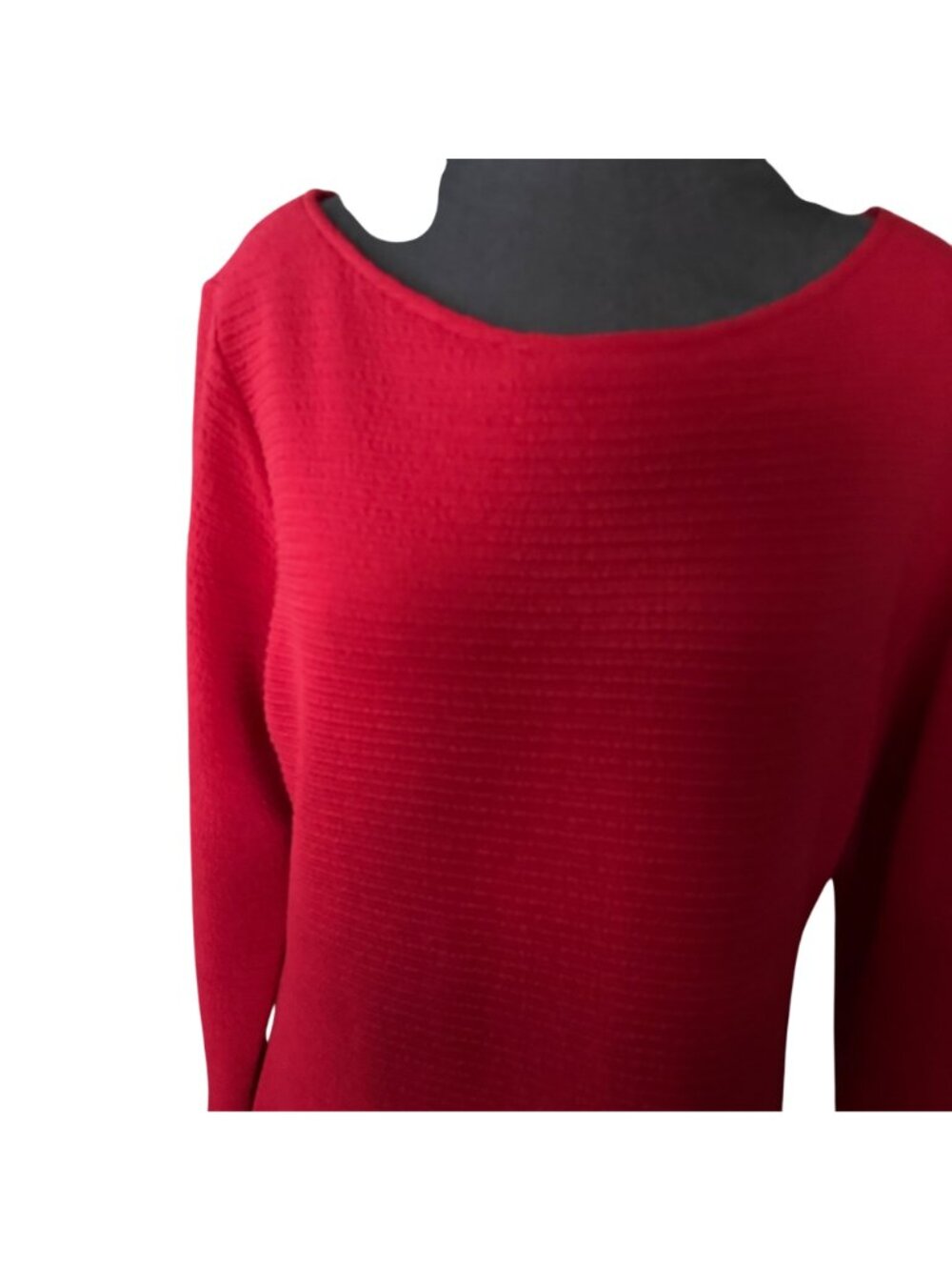 Sharagano Red Textured Long Sleeve Knee-Length Sheath Dress Size 12 - Picture 2 of 6